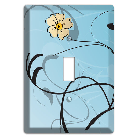 Blue Flower with Swirl Cover Plates