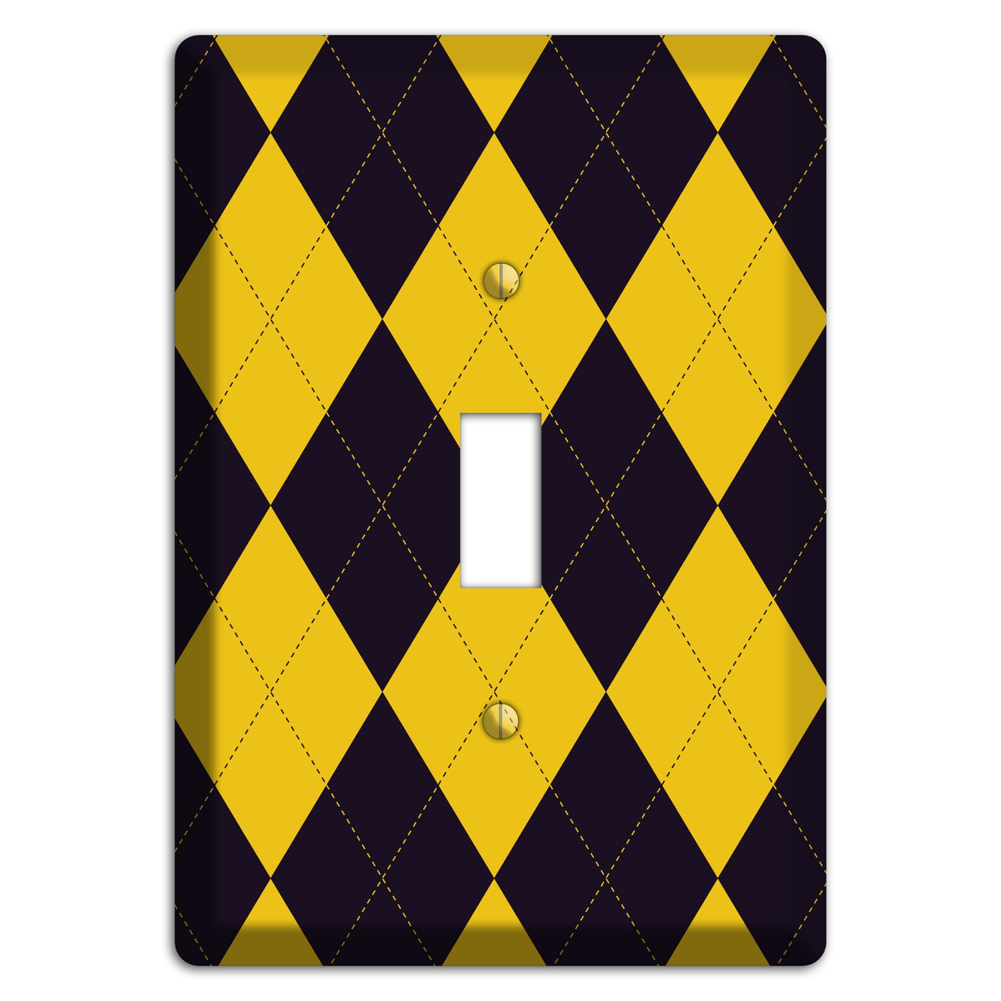 Yellow and Dark Purple Argyle Cover Plates