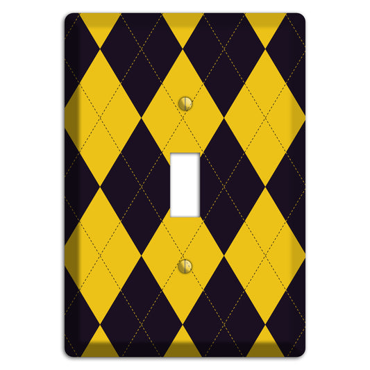 Yellow and Dark Purple Argyle Cover Plates