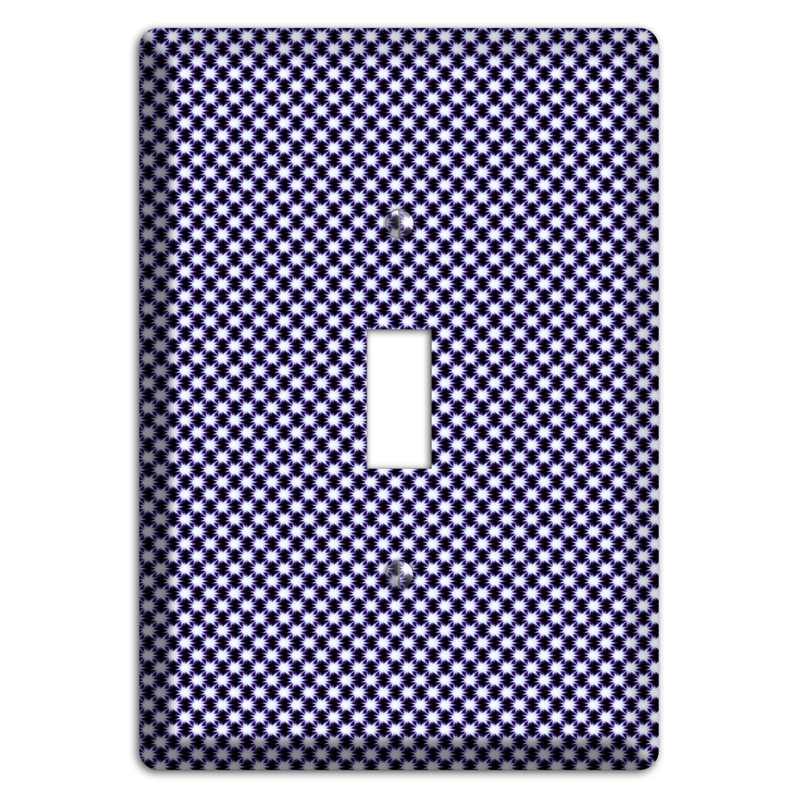 Black with White Aster Check Cover Plates