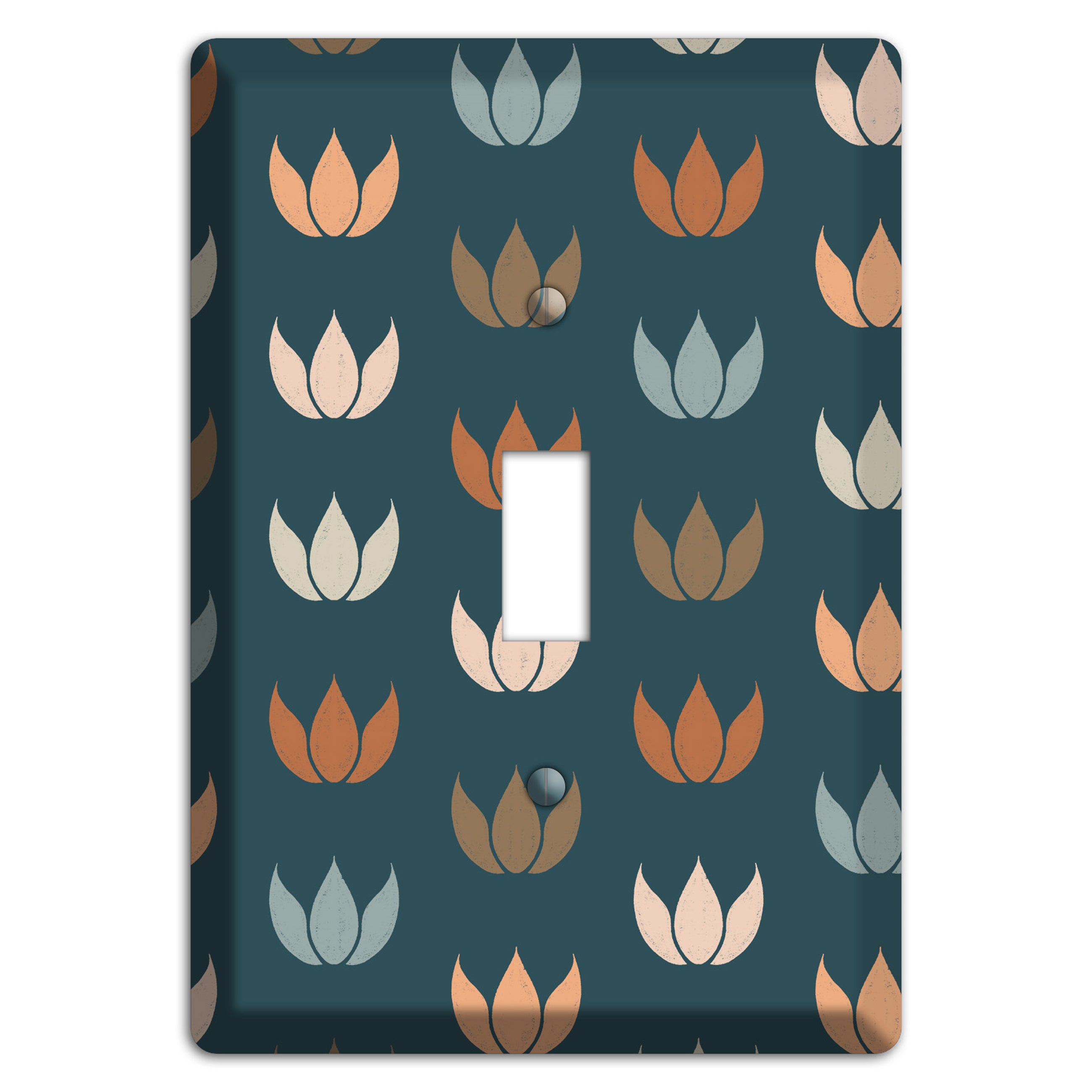Teal Lotus Print Cover Plates