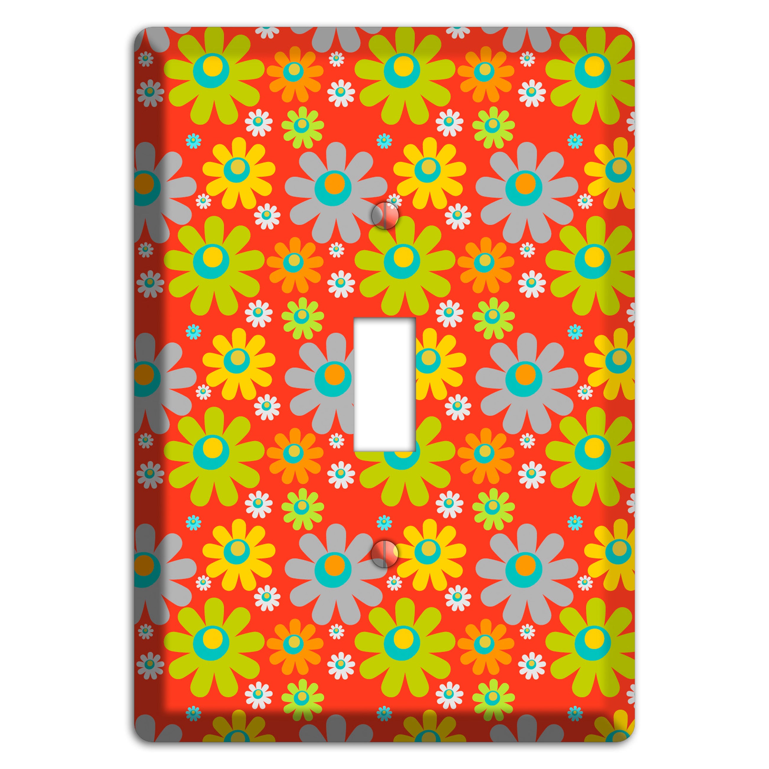 Orange and Yellow Flower Power Cover Plates