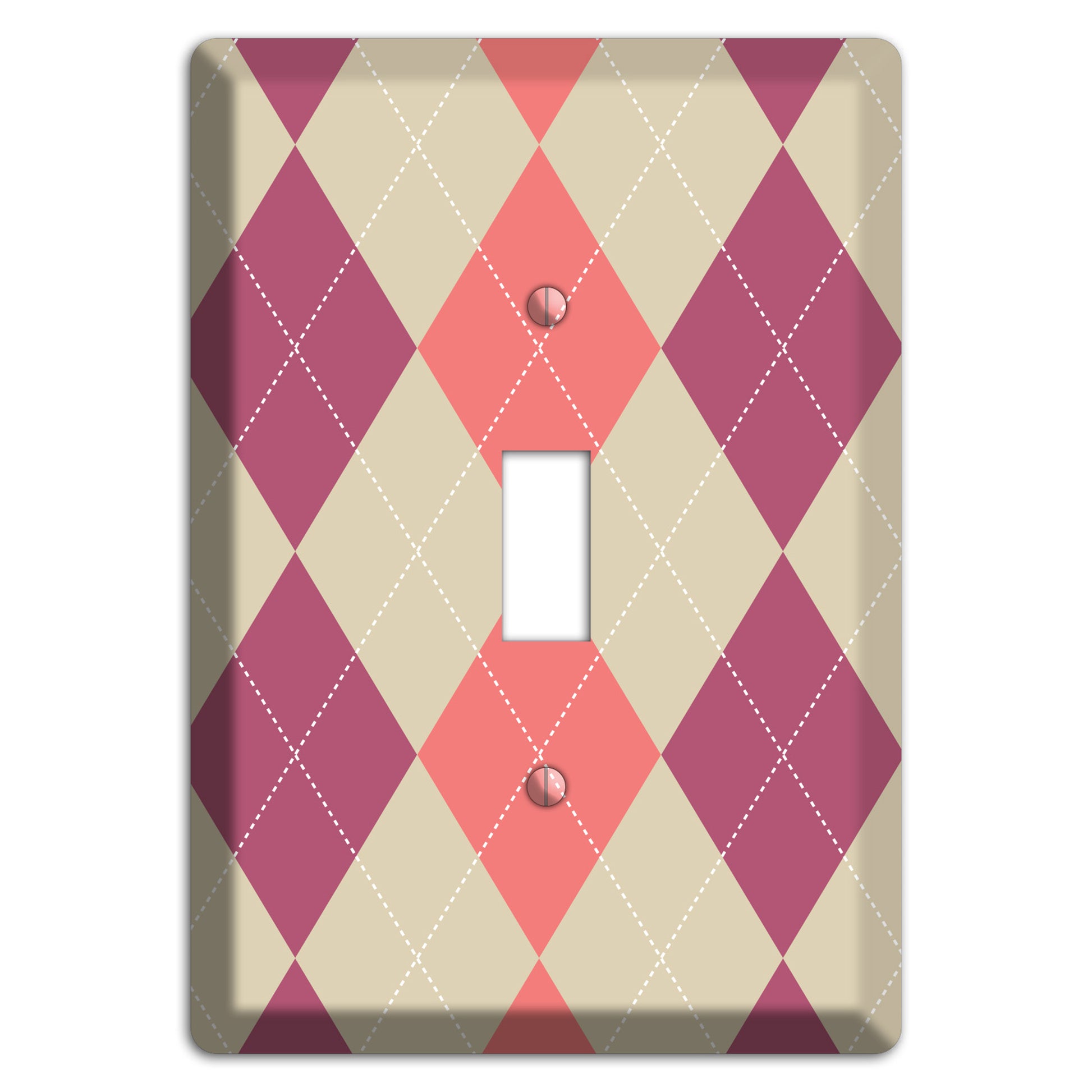 Pink and Tan Argyle Cover Plates