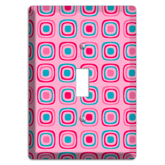 Pink and Blue Rounded Squares Cover Plates