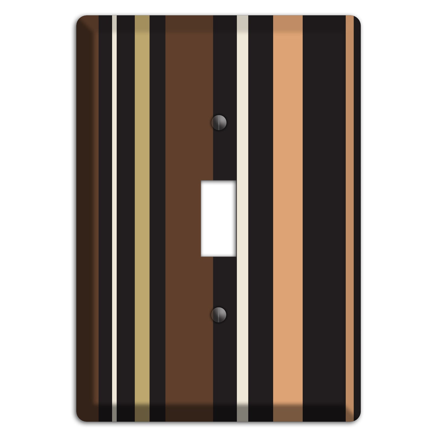 Multi Brown and Coral Vertical Stripe Cover Plates