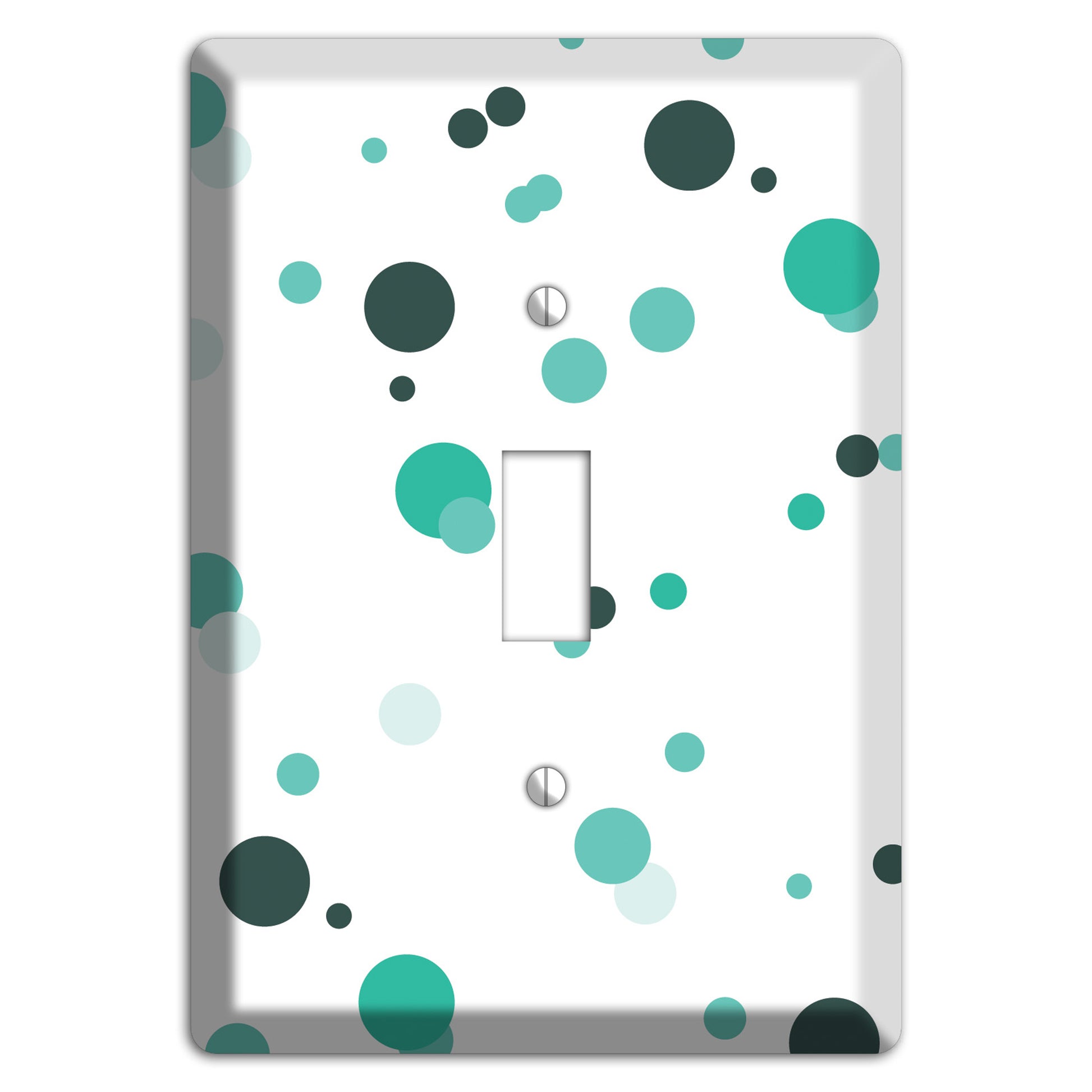 White with Multi Aqua Small Dots Cover Plates