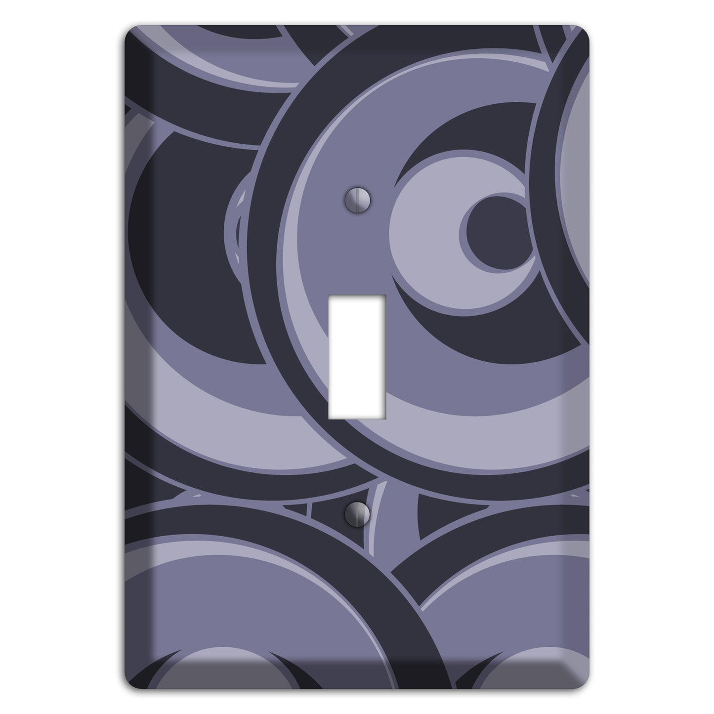 Black and Purple-grey Deco Circles Cover Plates