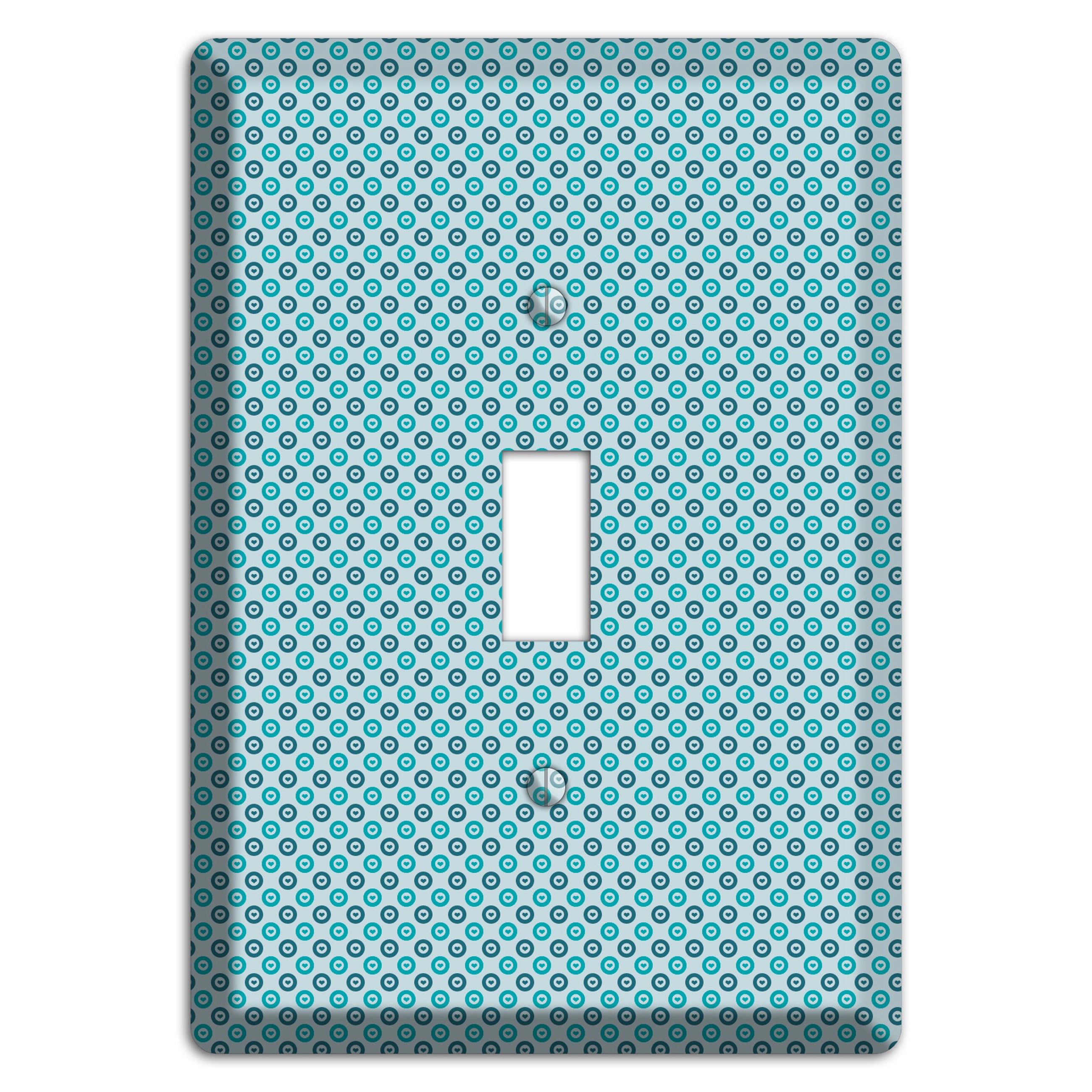 Turquoise and Blue Concentric Dots Cover Plates