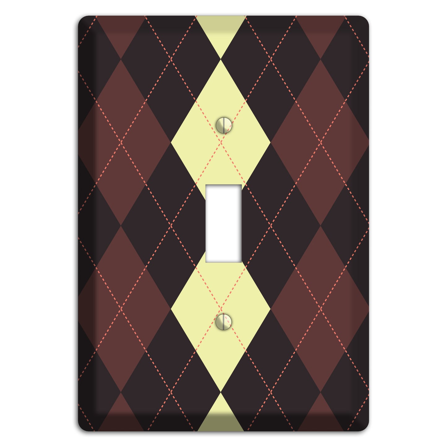 Maroon and Yellow Argyle Cover Plates