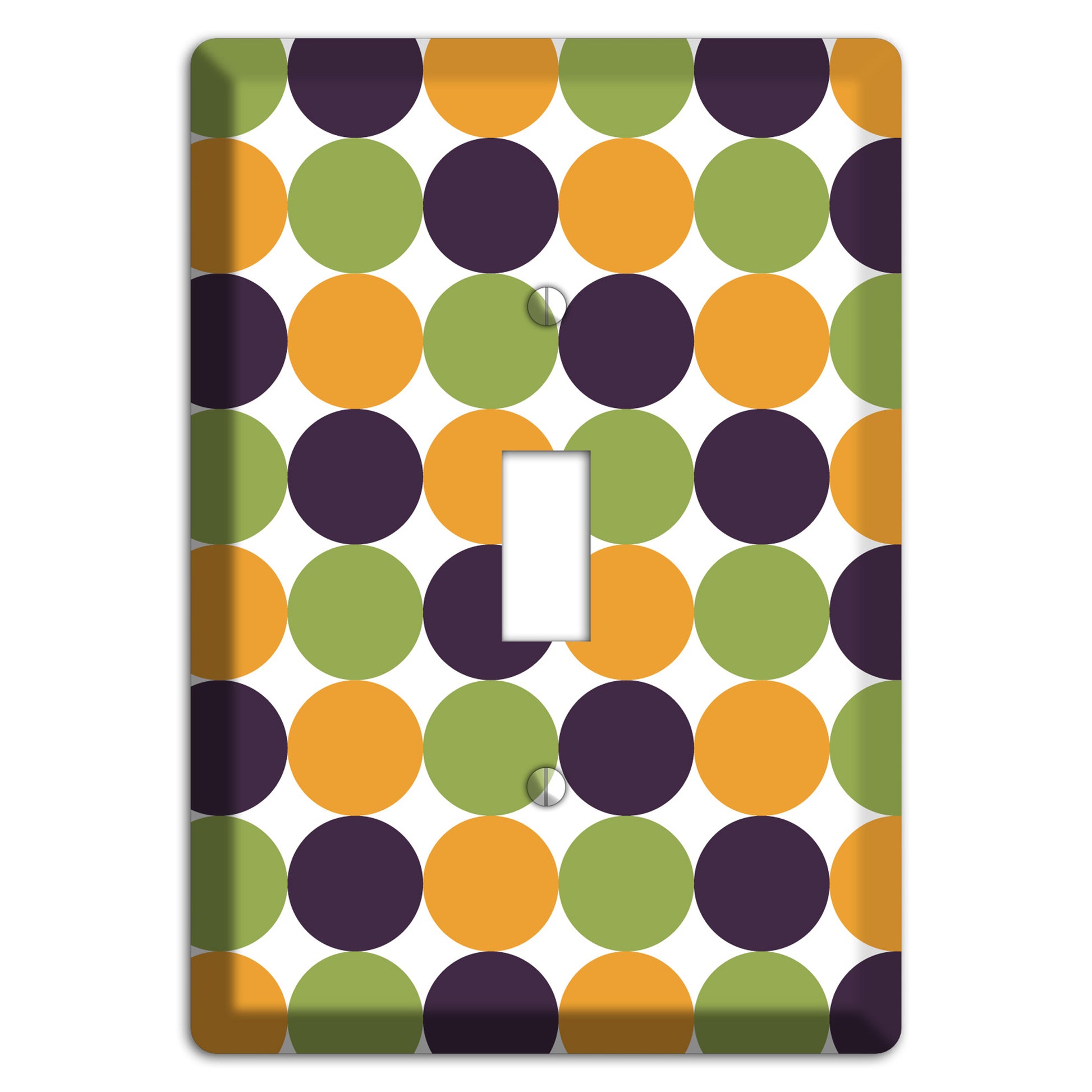 Olive Eggplant Orange Tiled Dots Cover Plates