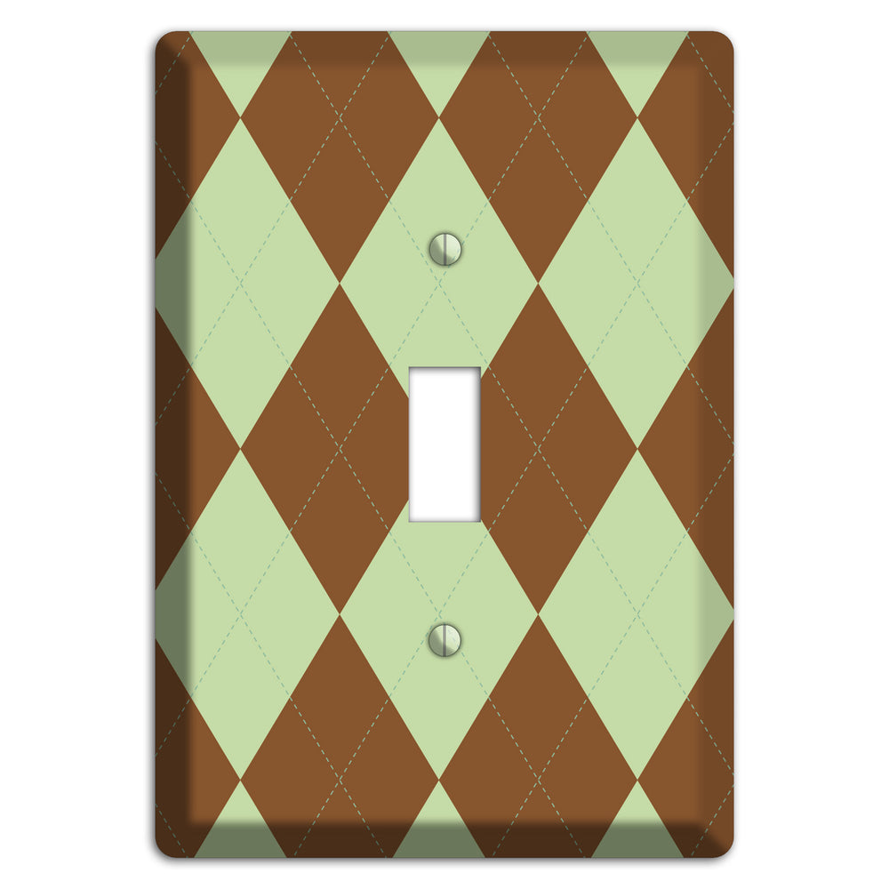 Brown and Green Argyle Cover Plates