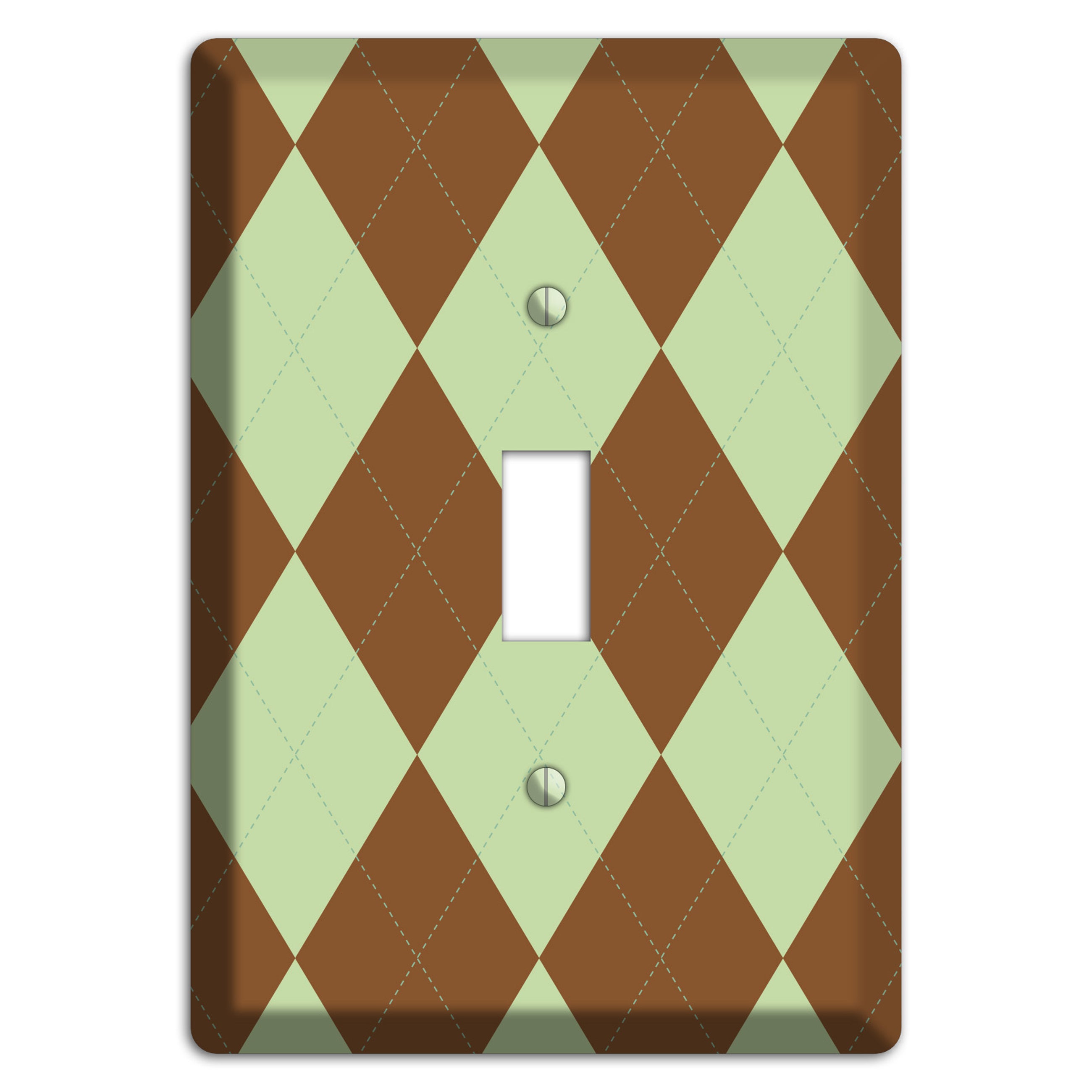 Brown and Green Argyle Cover Plates