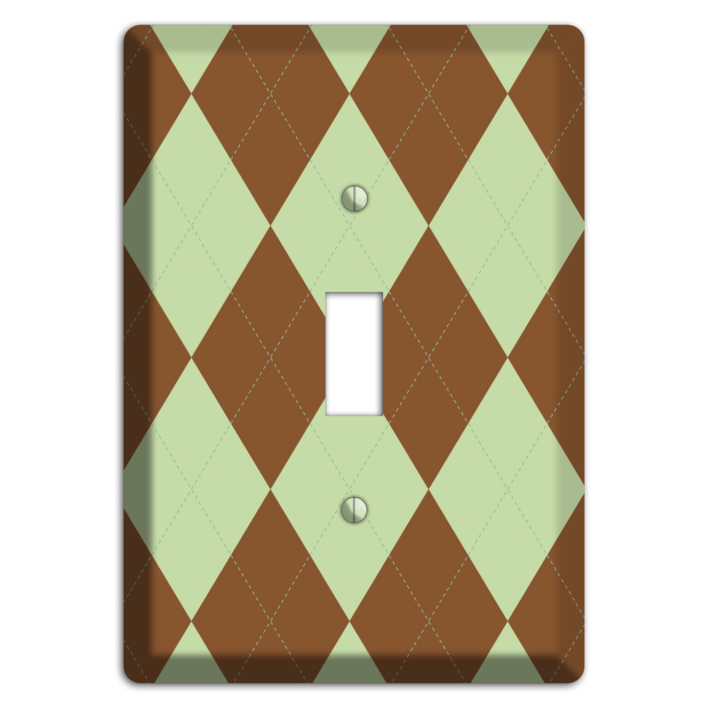 Brown and Green Argyle Cover Plates