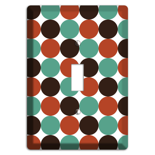 Black Teal Maroon Dots Cover Plates