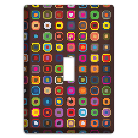 Brown with Multi Retro Squares Cover Plates