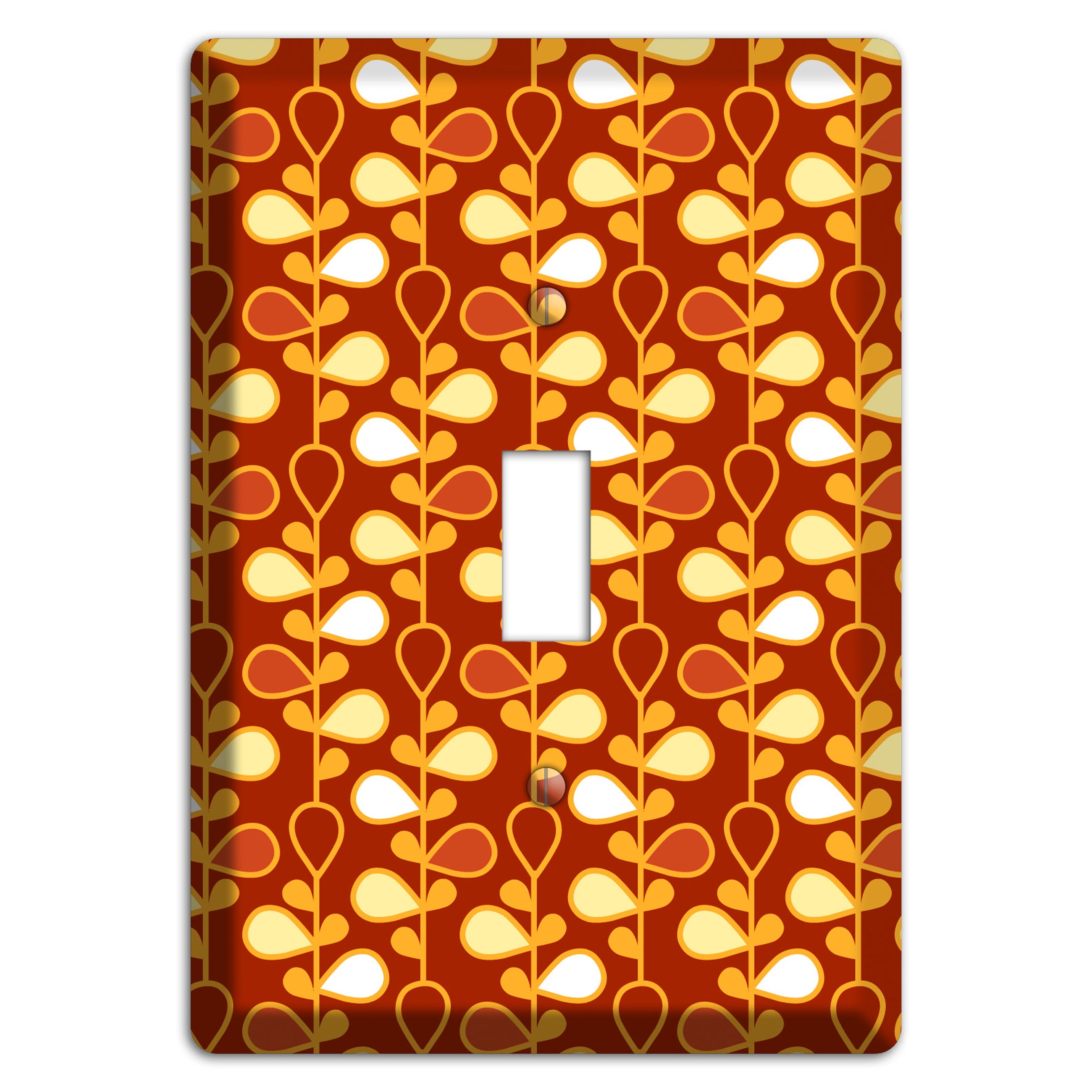 Red with Orange and Yellow Drop and Vine Cover Plates