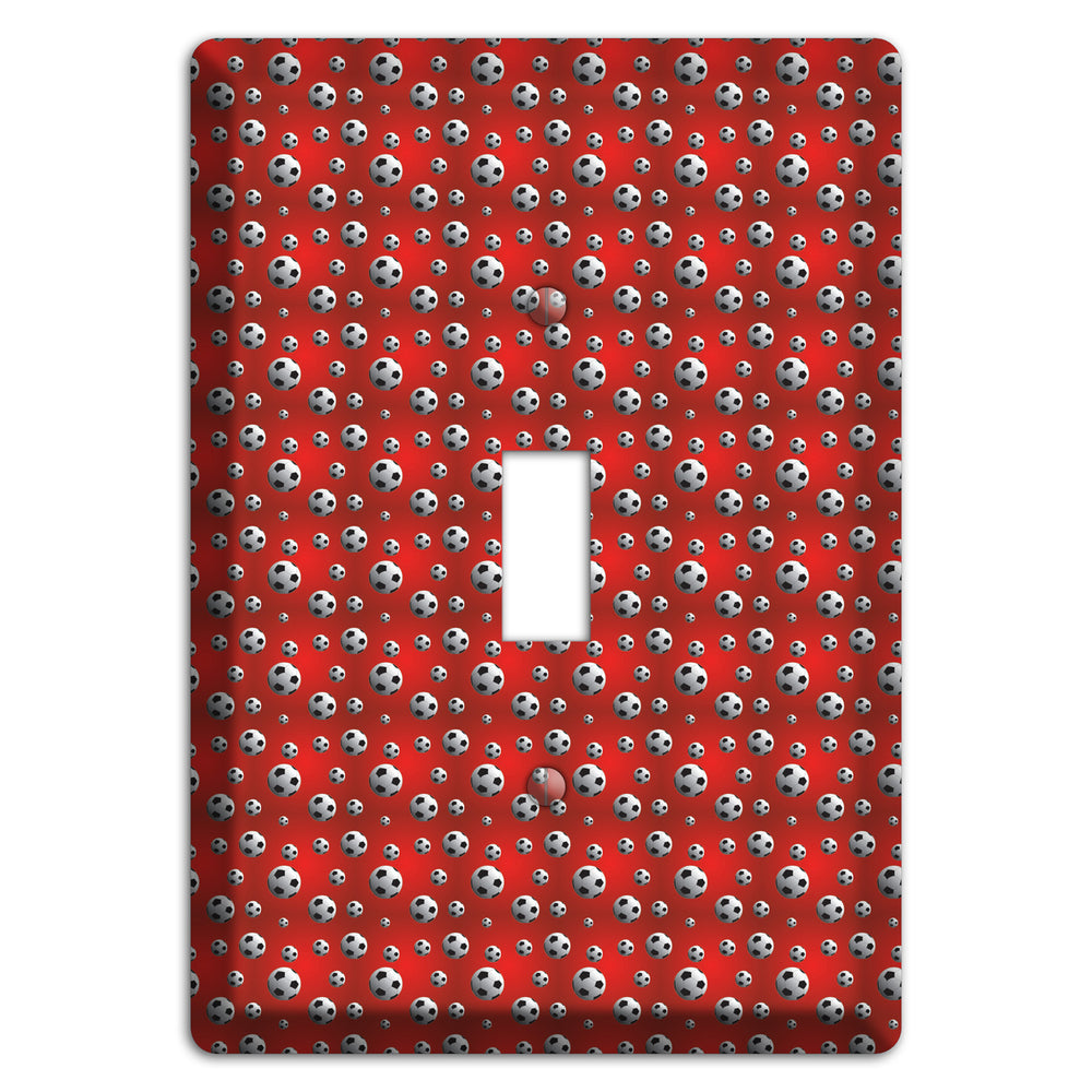 Red with Soccer Balls Cover Plates