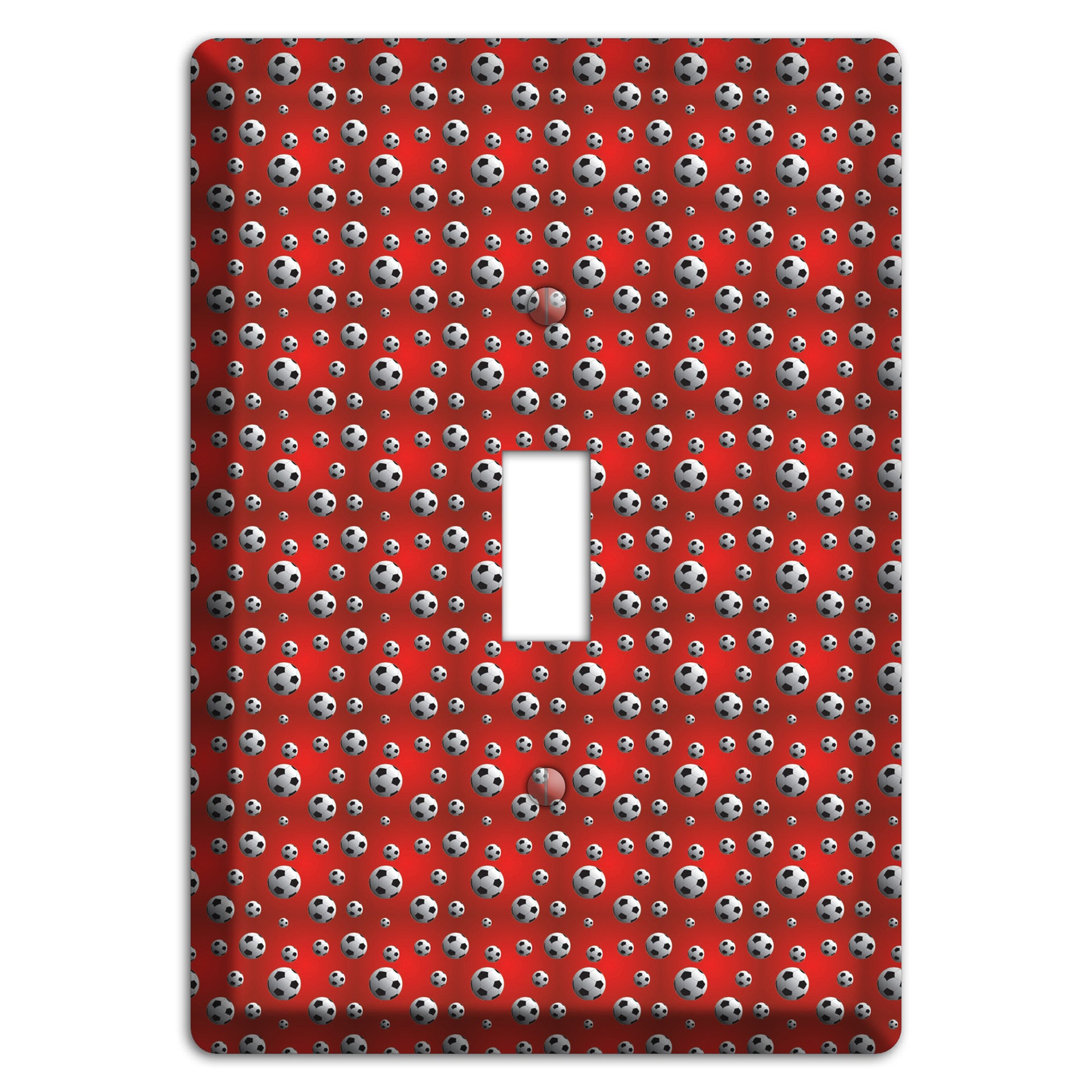 Red with Soccer Balls Cover Plates