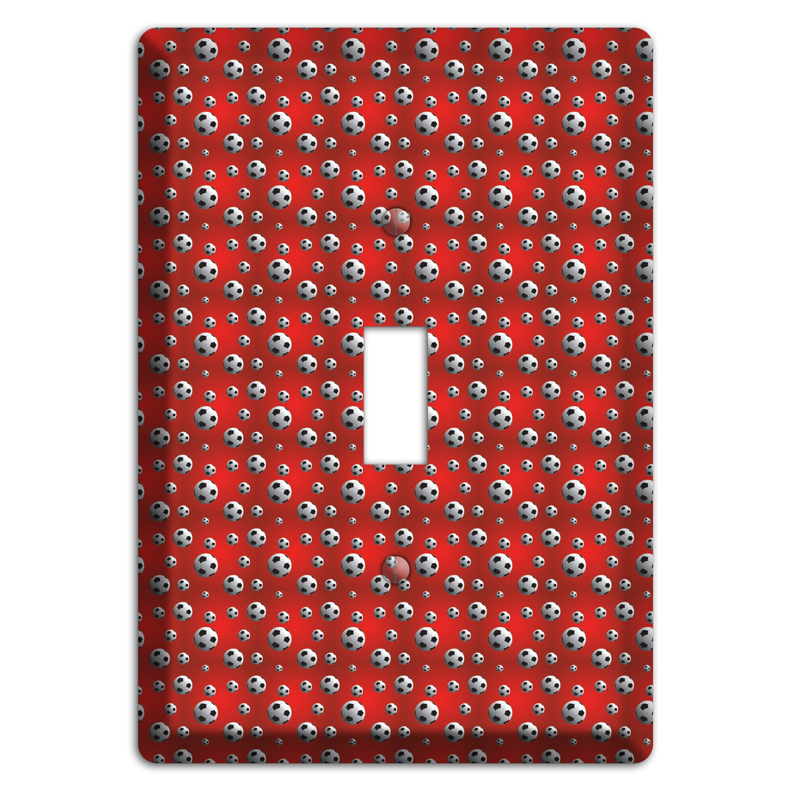 Red with Soccer Balls Cover Plates