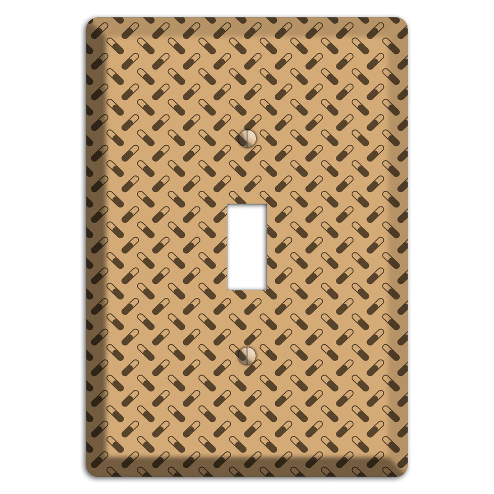 Beige with Brown Motif Cover Plates