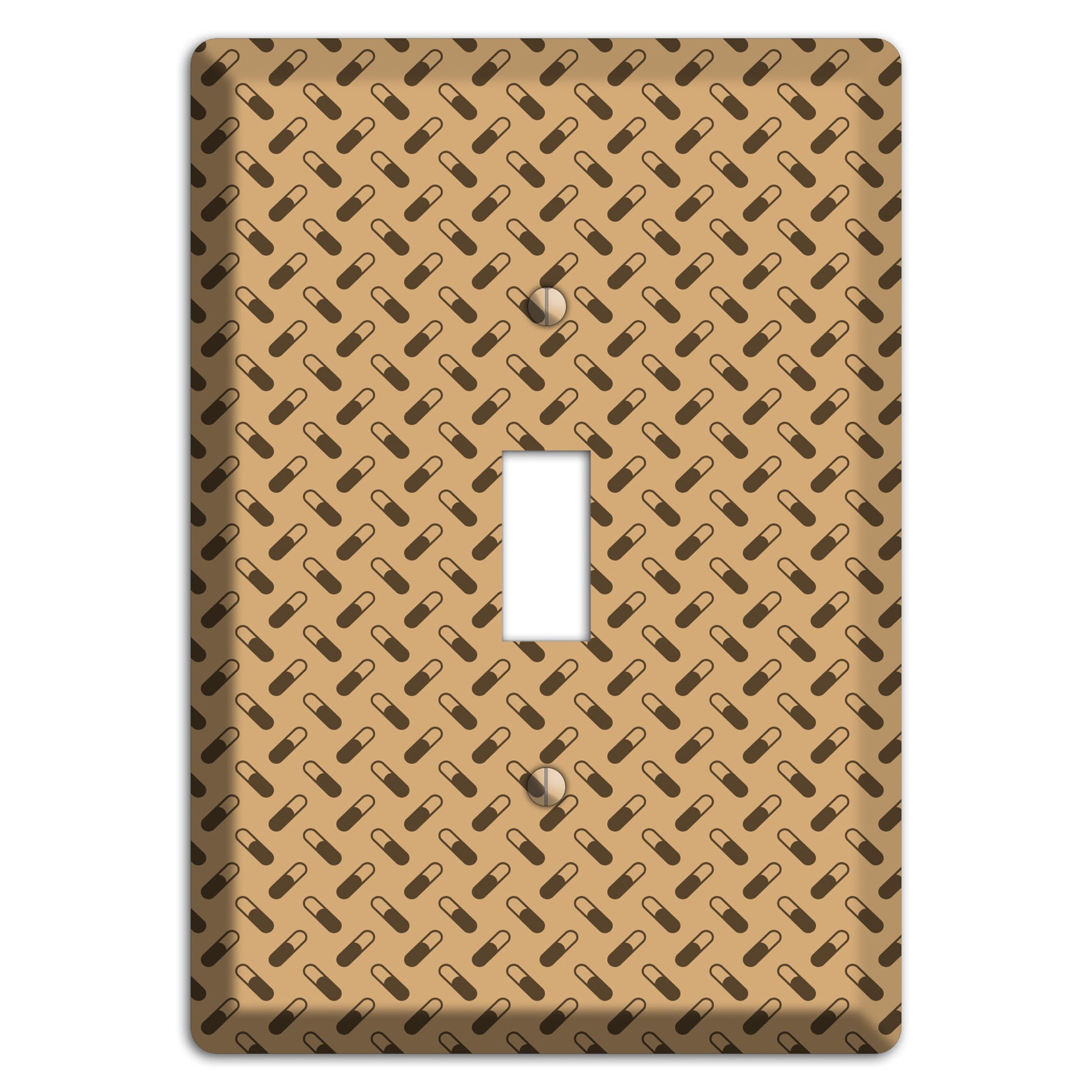 Beige with Brown Motif Cover Plates