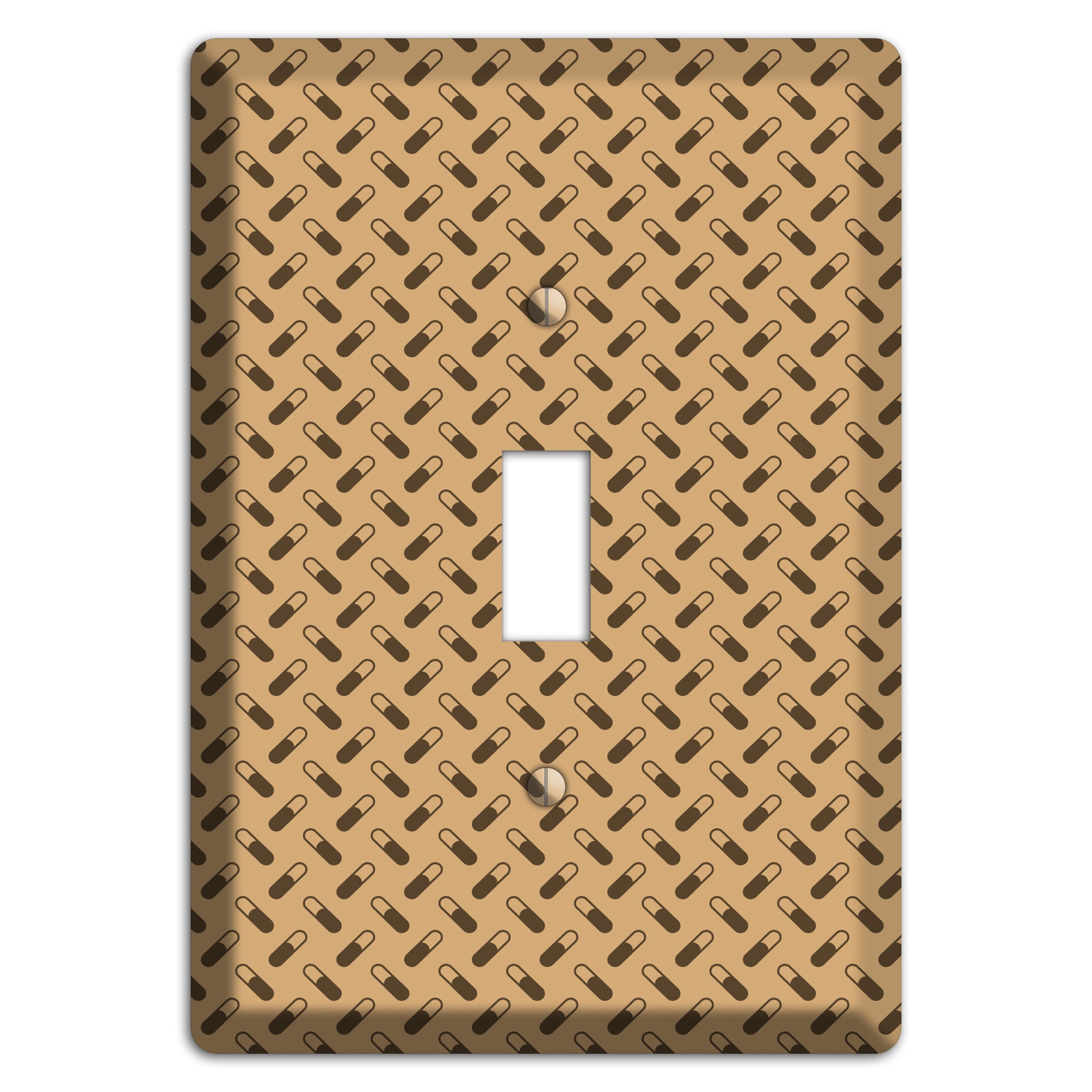 Beige with Brown Motif Cover Plates