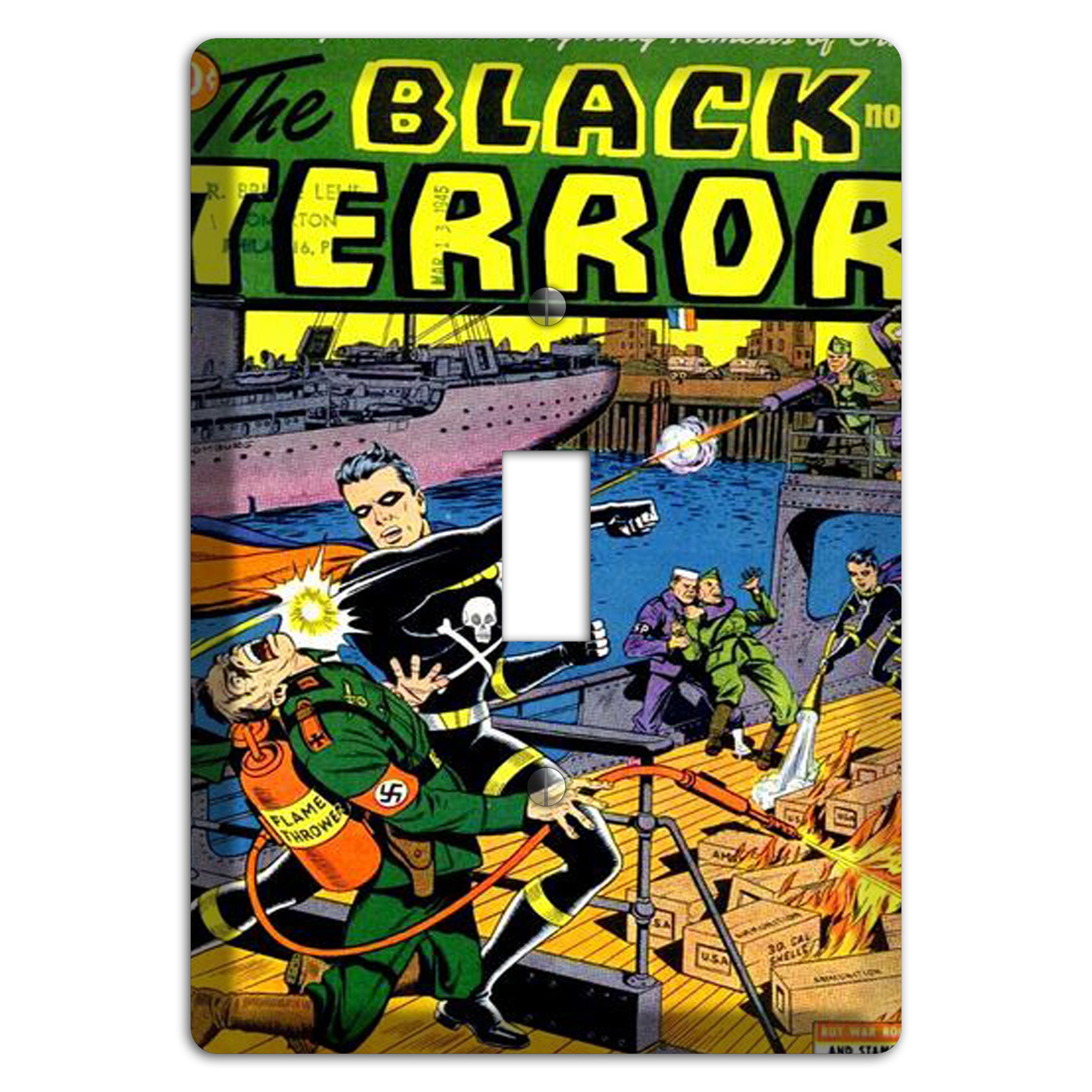 The Flame Thrower Vintage Comics Cover Plates