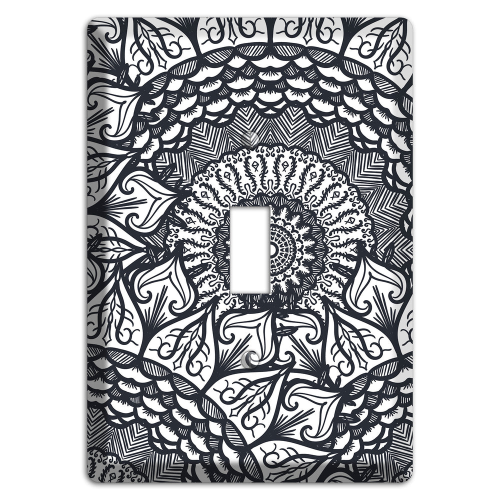 Mandala Black and White Style L Cover Plates Cover Plates