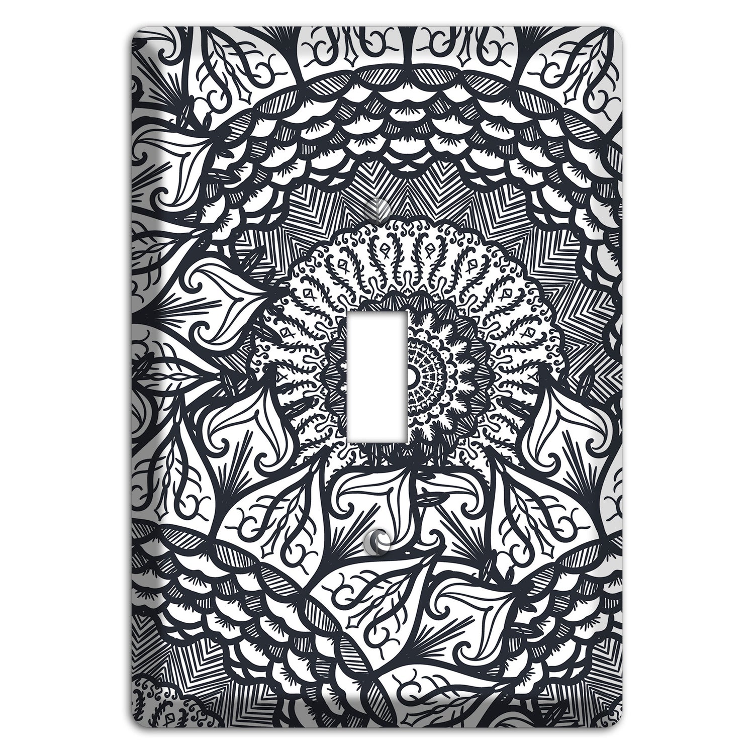 Mandala Black and White Style L Cover Plates Cover Plates