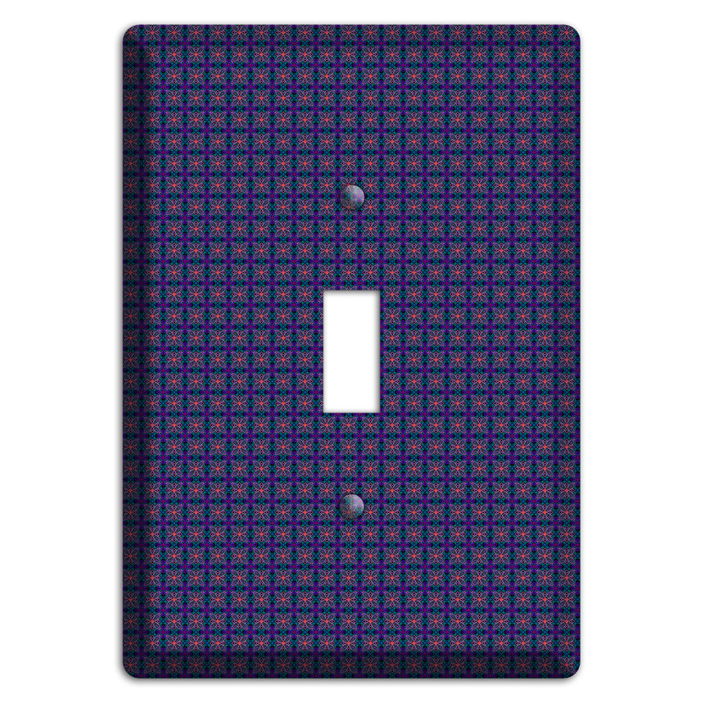 Navy and Purple Tiled Floral Foulard Cover Plates