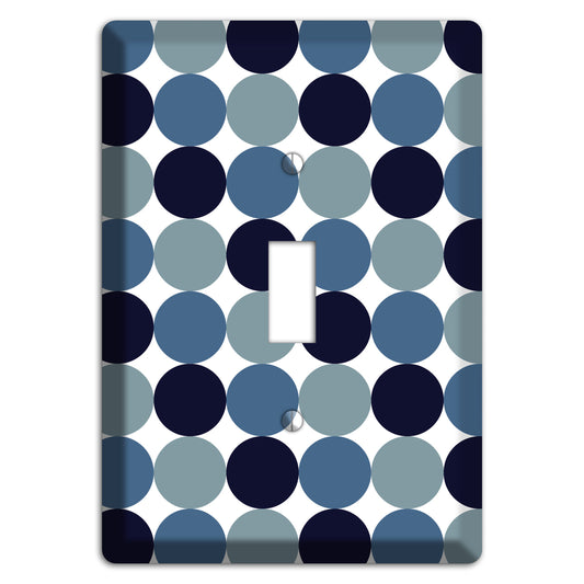 Multi Dusty Blue Tiled Dots Cover Plates