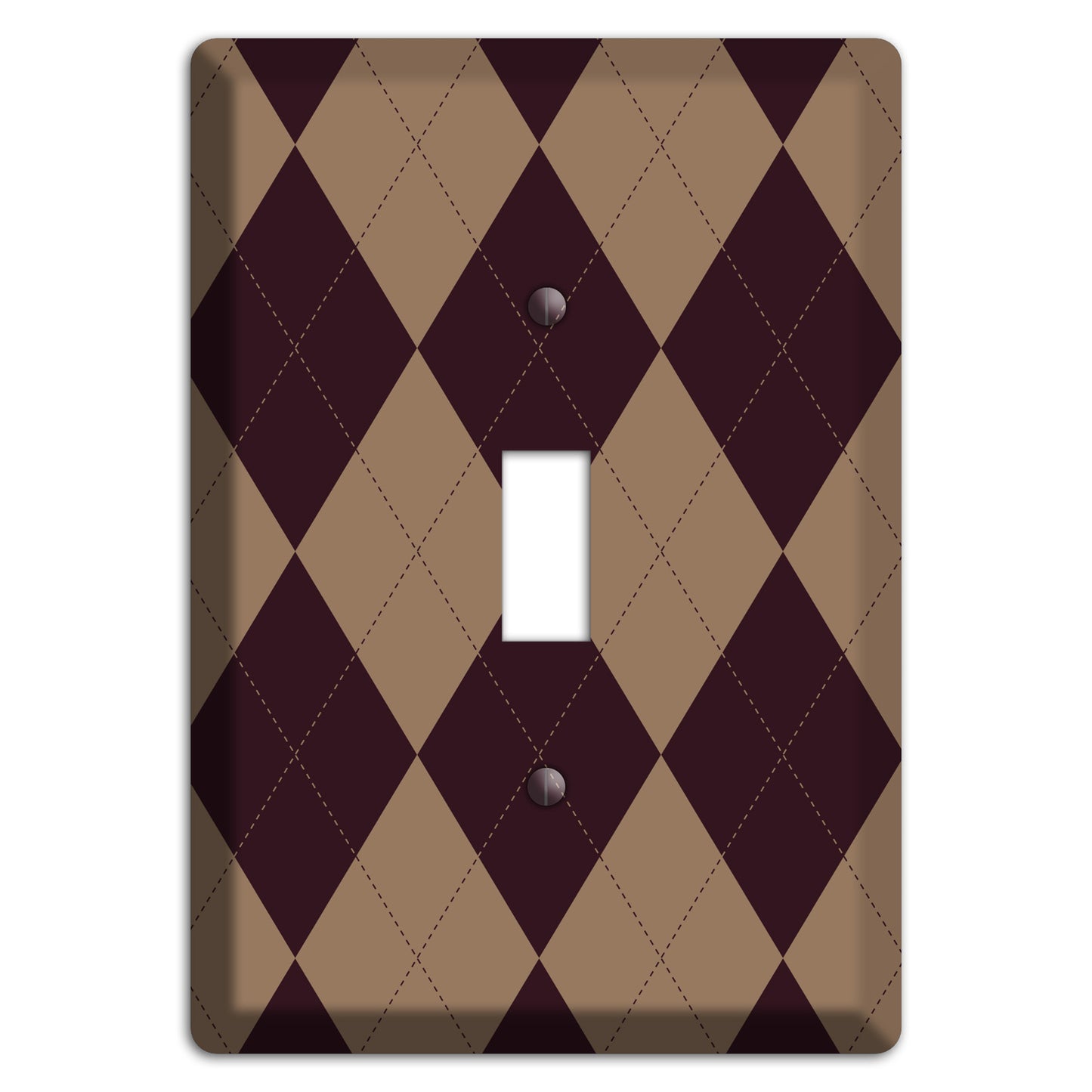 Burguny and Beige Argyle Cover Plates