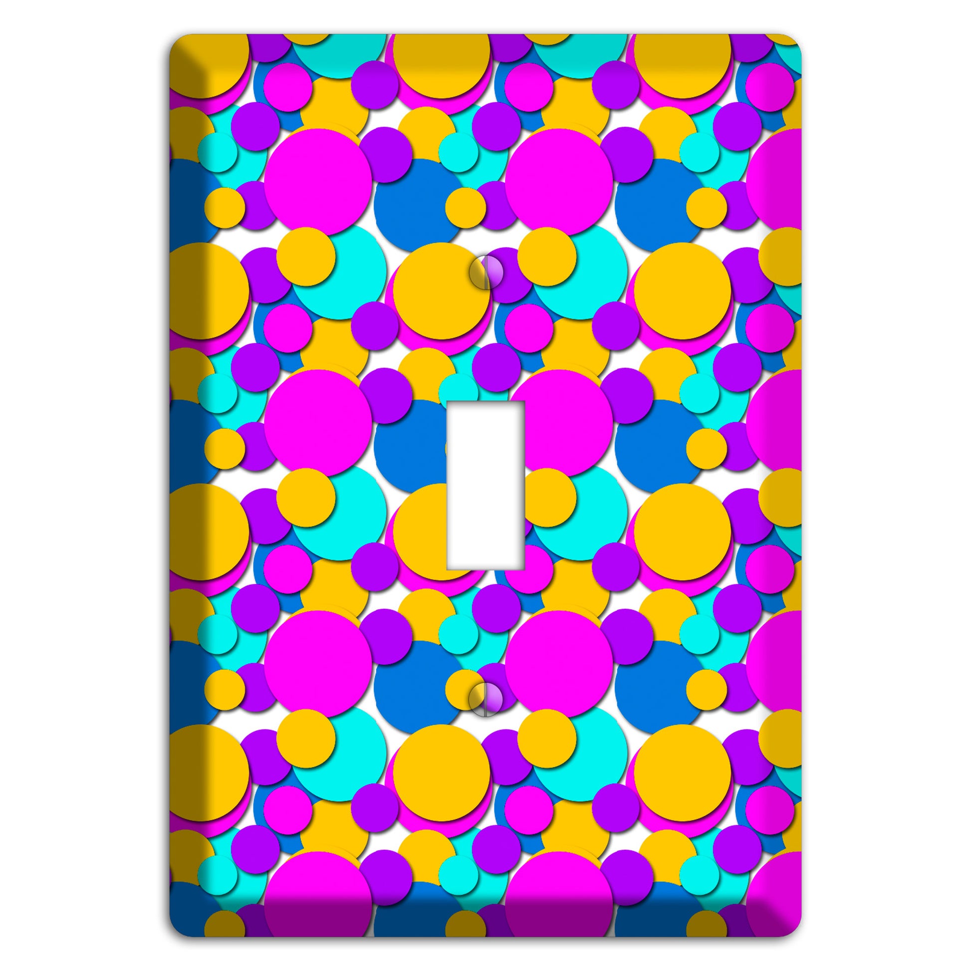 Orange Turquoise Fuschia Blue Bubble Dots Cover Plates