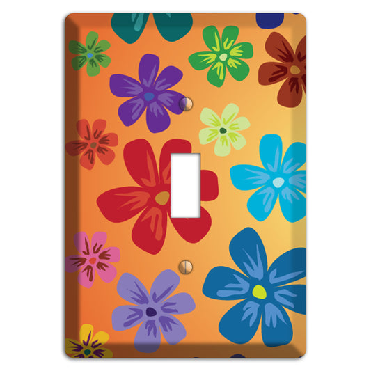Brown Flowers Cover Plates