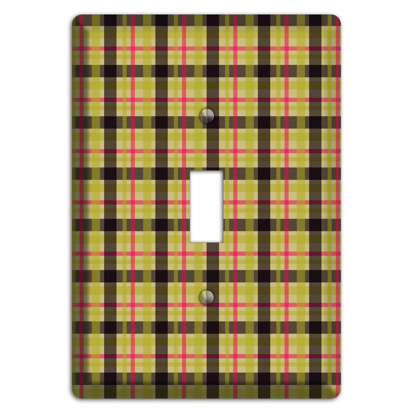 Yellow Black Red Plaid Cover Plates