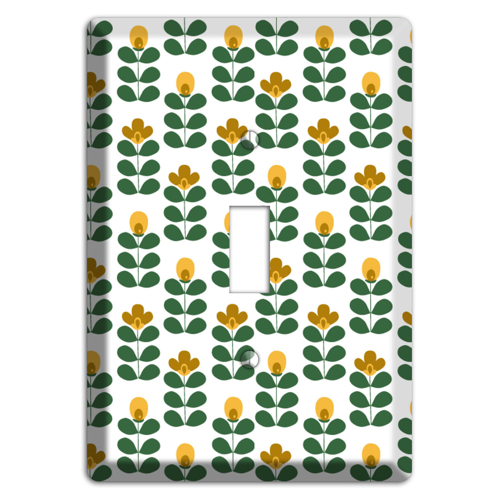 Dark Green Deco Floral Half Drop Cover Plates