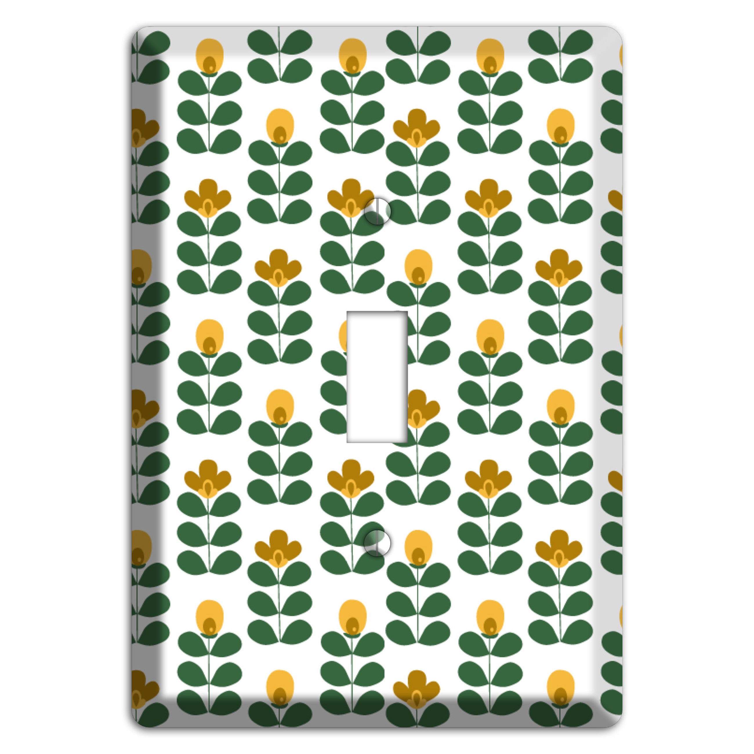Dark Green Deco Floral Half Drop Cover Plates