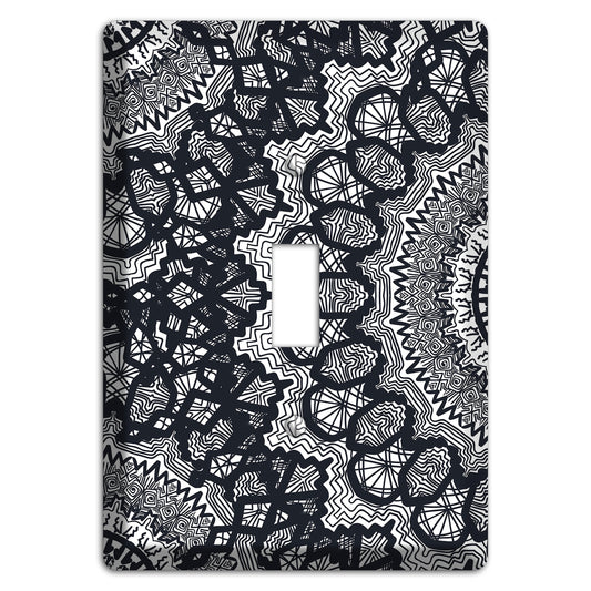 Mandala Black and White Style T Cover Plates Cover Plates