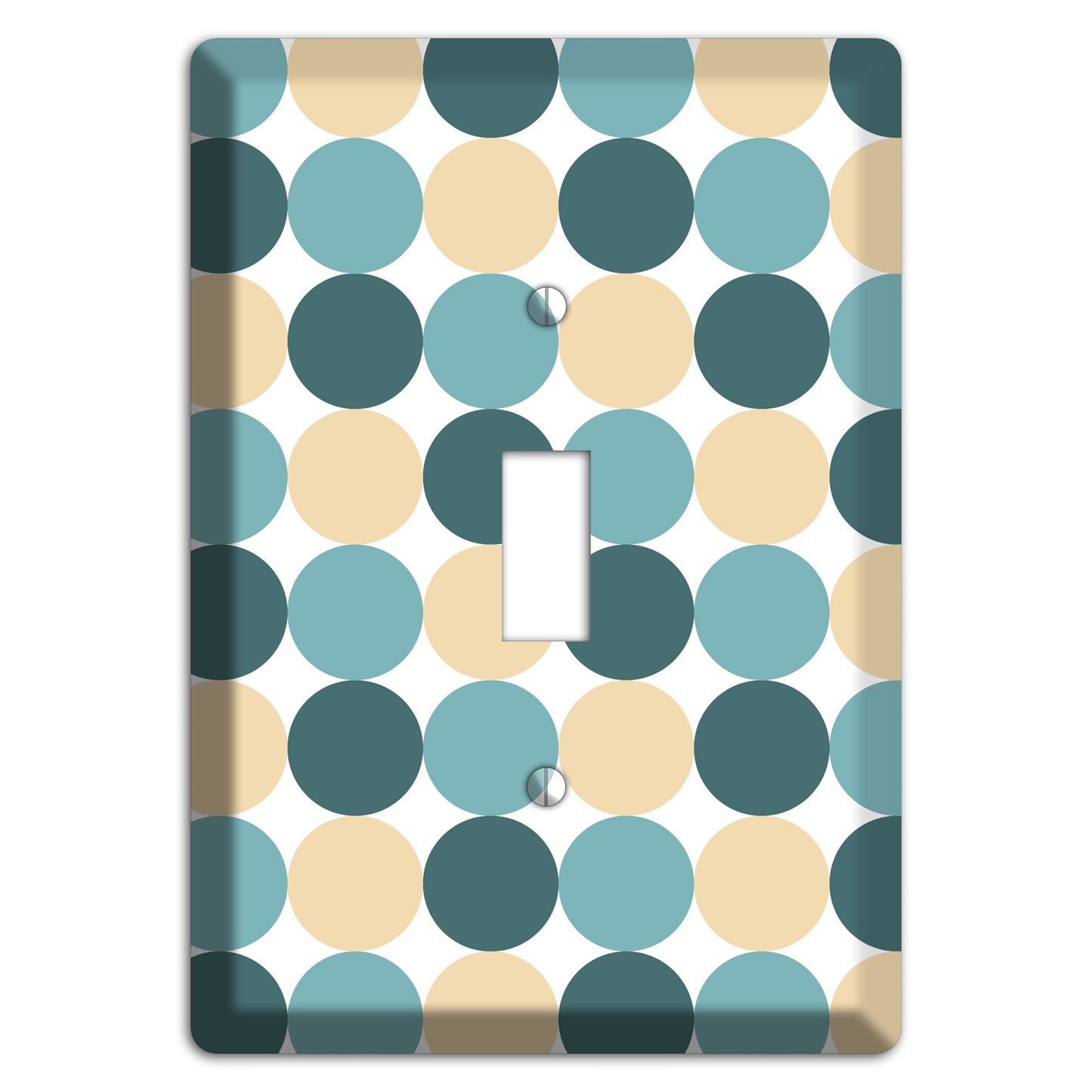 Dusty Blue Beige Tiled Dots Cover Plates