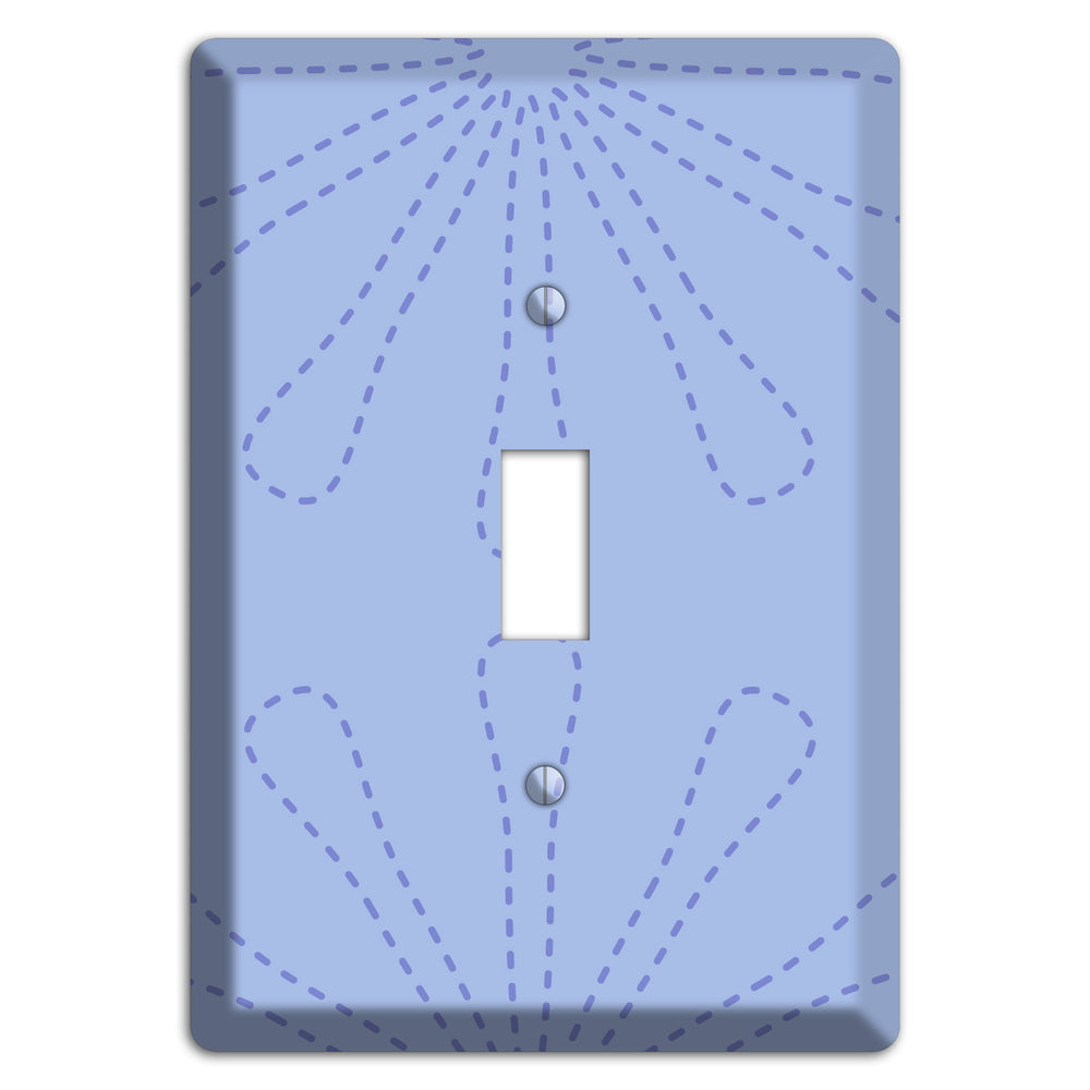 Periwinkle Retro Stipple Floral Contour Cover Plates