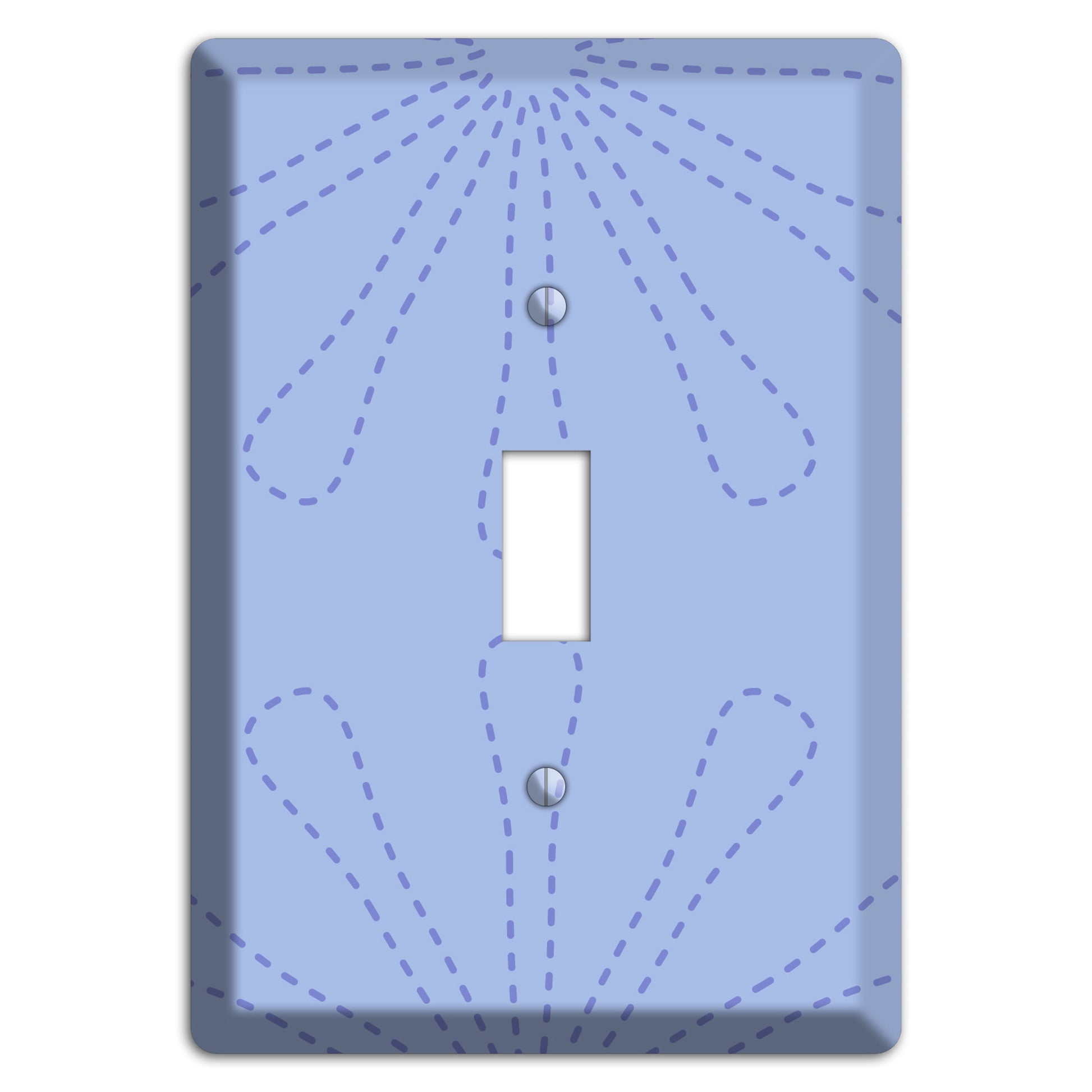 Periwinkle Retro Stipple Floral Contour Cover Plates