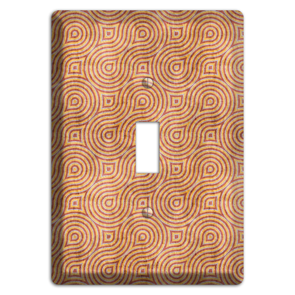 Beige and Red Swirl Cover Plates