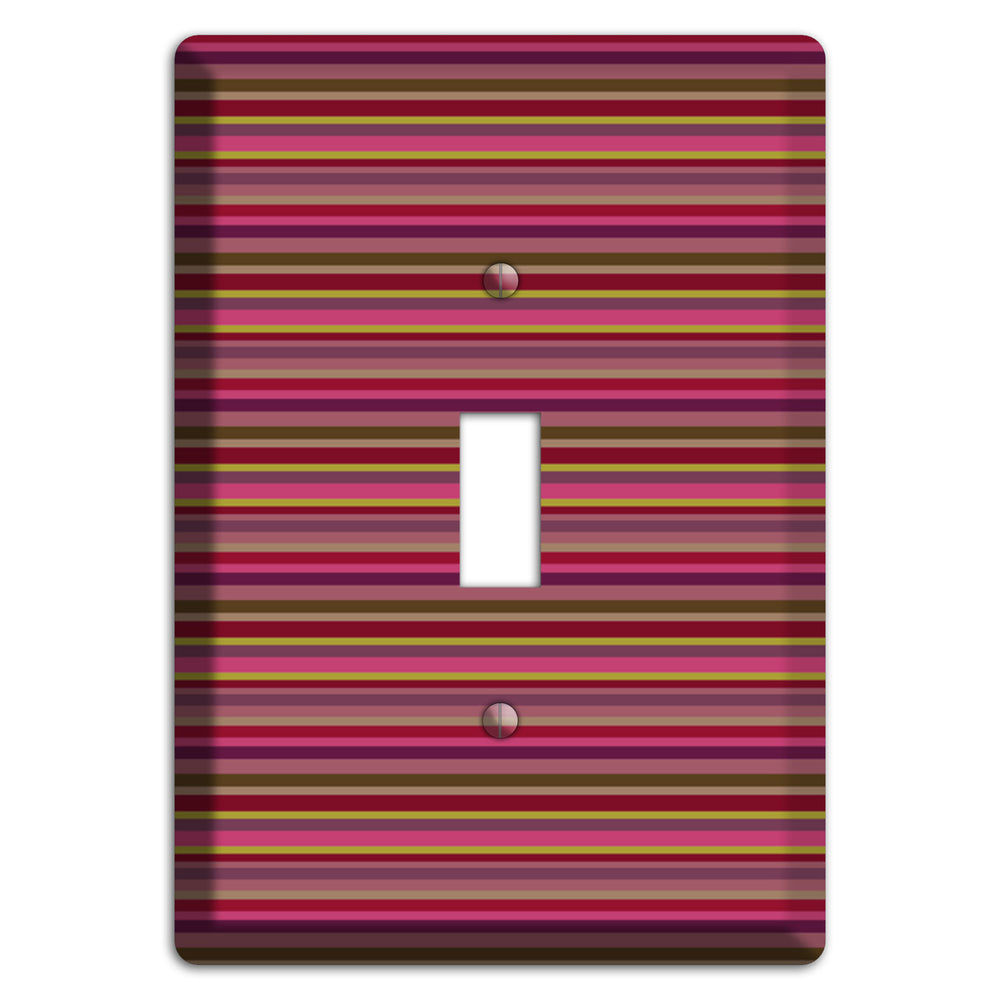 Fuschia Multi Horizontal Stripes Cover Plates