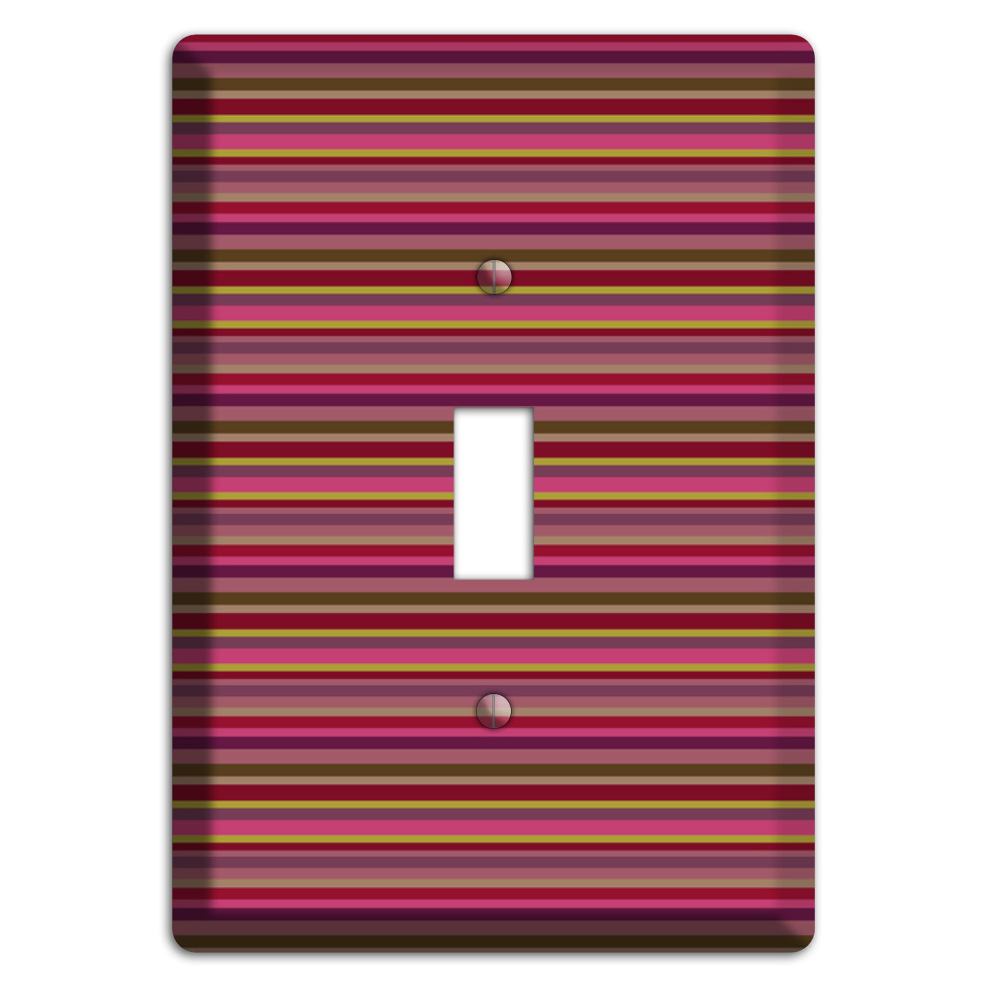 Fuschia Multi Horizontal Stripes Cover Plates