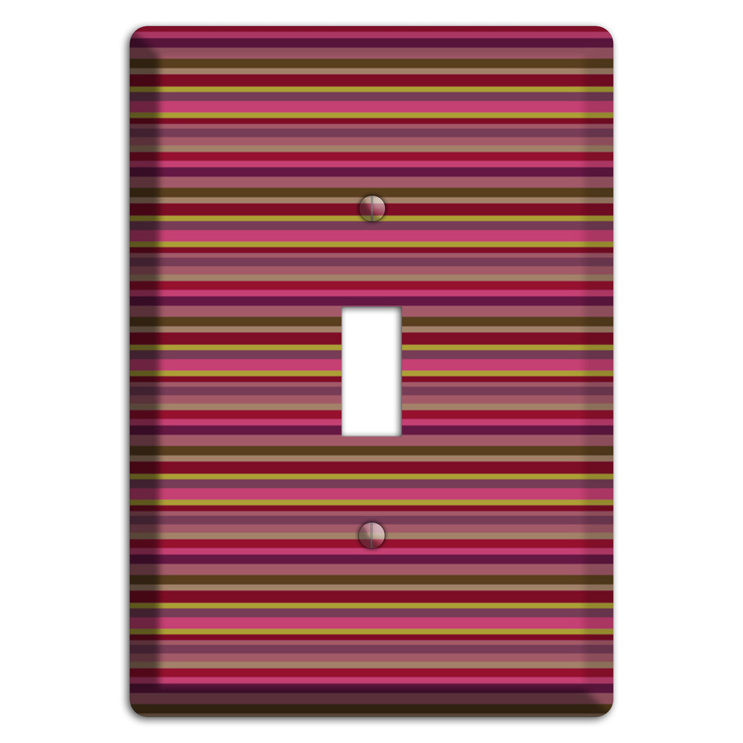 Fuschia Multi Horizontal Stripes Cover Plates