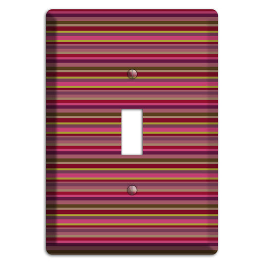 Fuschia Multi Horizontal Stripes Cover Plates