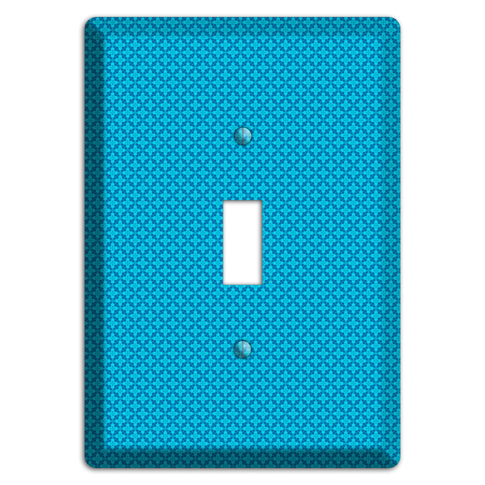 Multi Blue Checkered Quatrefoil Cover Plates