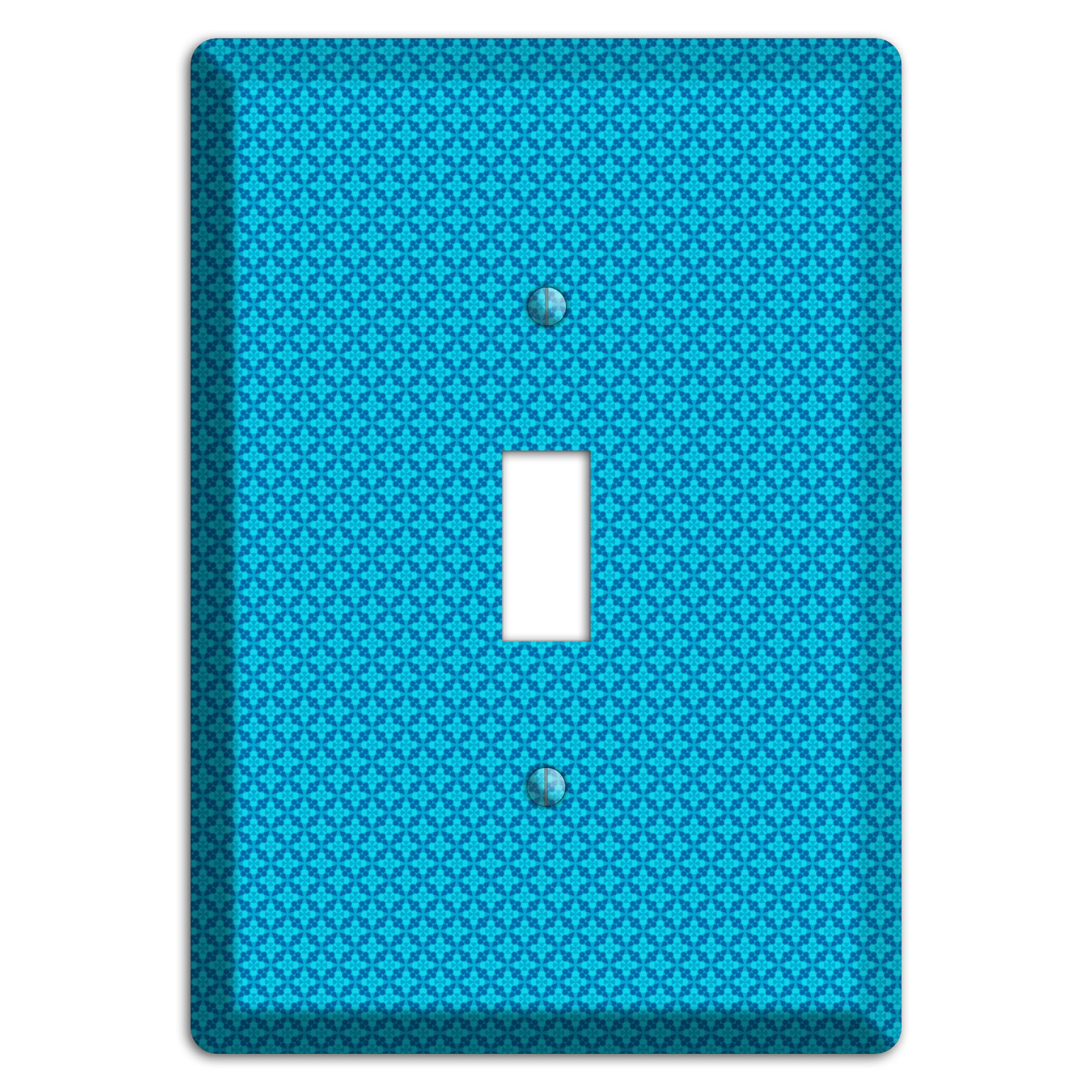 Multi Blue Checkered Quatrefoil Cover Plates