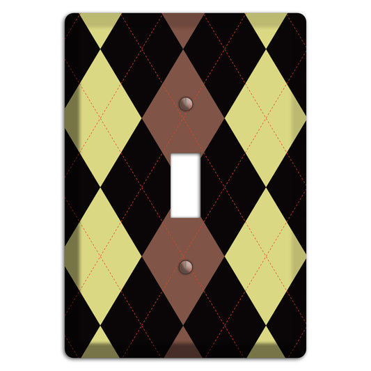 Yellow and Brown Argyle Cover Plates