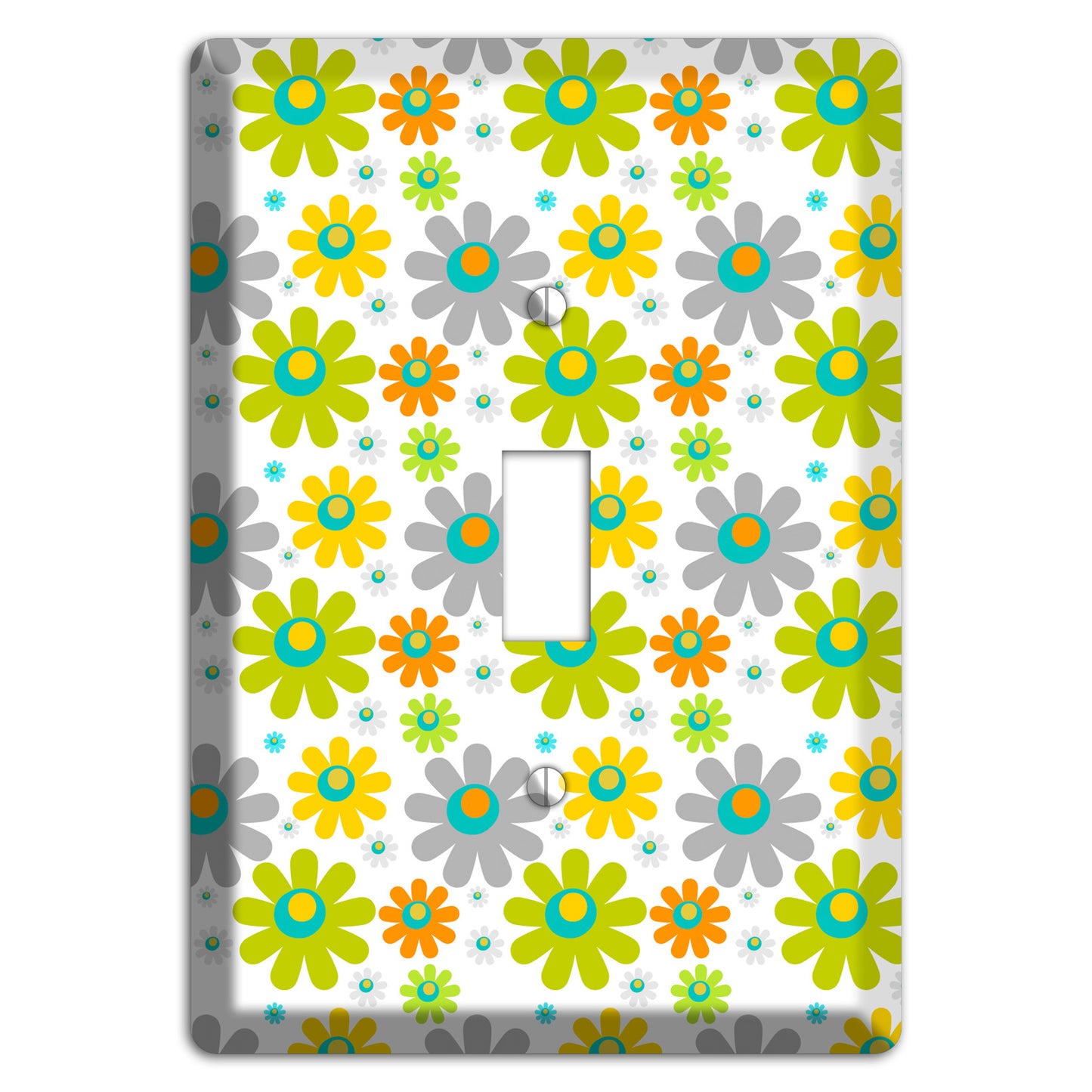 White and Yellow Flower Power Cover Plates